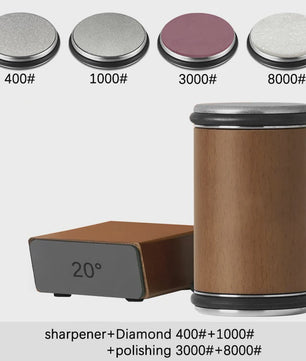 Professionele Messenslijper met Dubbelzijdige Diamantsteen & Magnetische Hoek (15/20°)