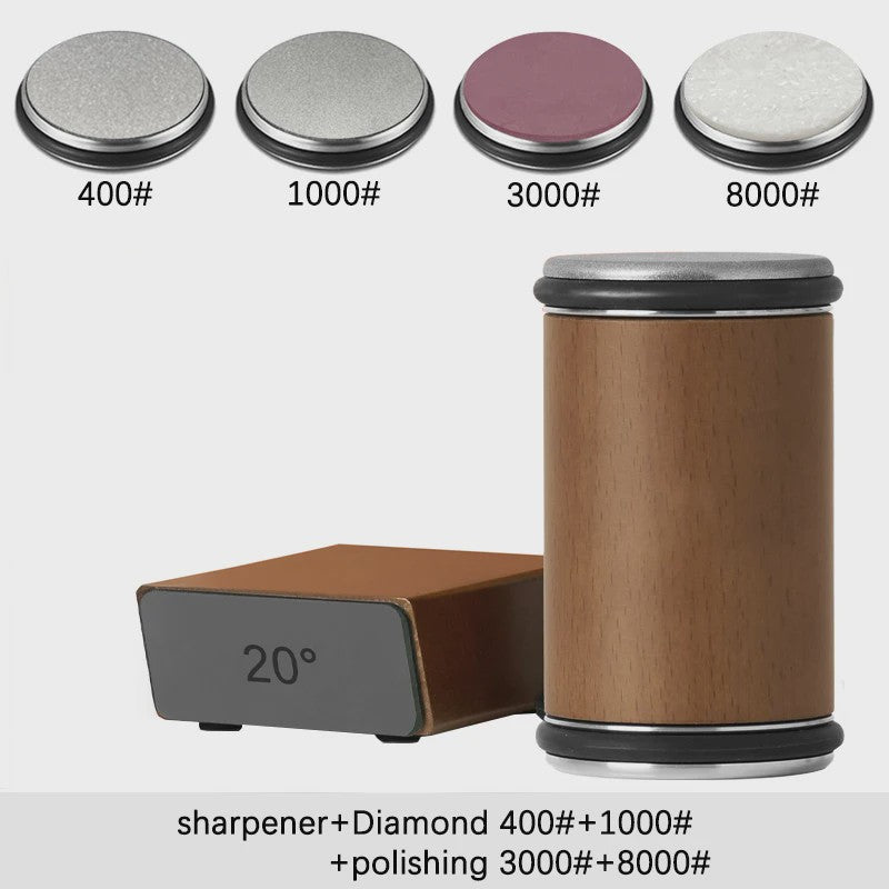 Professionele Messenslijper met Dubbelzijdige Diamantsteen & Magnetische Hoek (15/20°)