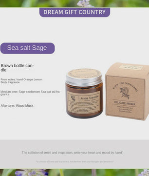 Aromatherapie Kaars in Bruine Glazen Pot - Geurkaars voor Ontspanning & Cadeau