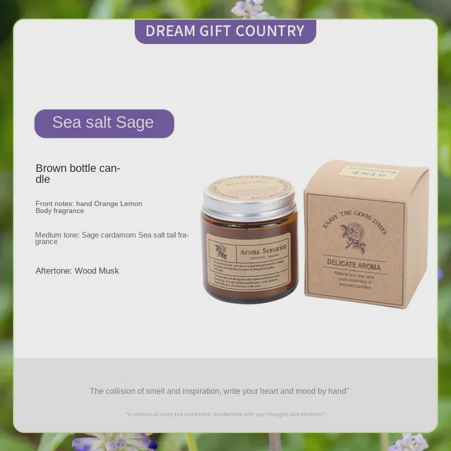 Aromatherapie Kaars in Bruine Glazen Pot - Geurkaars voor Ontspanning & Cadeau