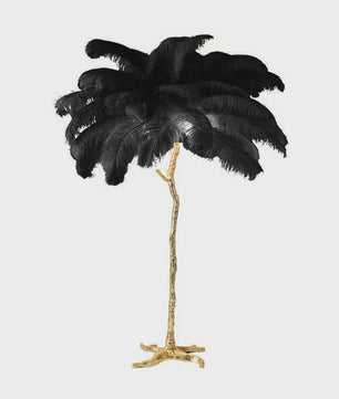 Luxe Pluimen Vloerlamp - Scandinavisch Design met LED Verlichting