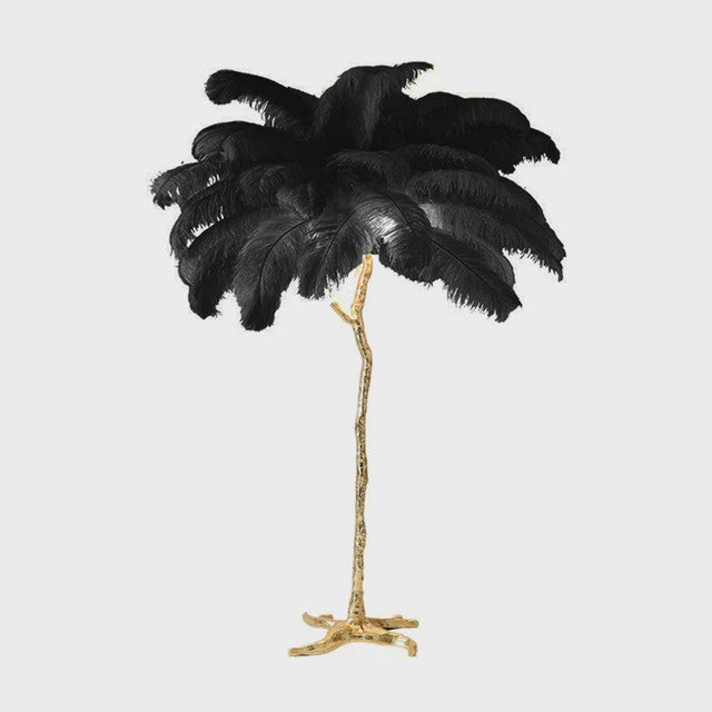 Luxe Pluimen Vloerlamp - Scandinavisch Design met LED Verlichting