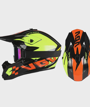 Off Road Motorcross Helm met Vizier & Goggles - Veilig & Comfortabel