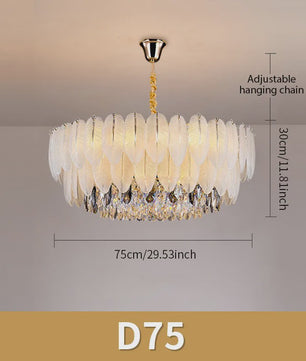 Luxe Plume Kristal Hanglamp - Dimbare LED Verlichting voor Woonkamer, Slaapkamer & Eetkamer