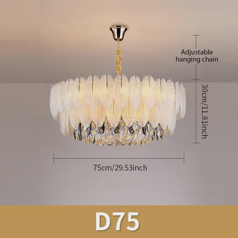 Luxe Plume Kristal Hanglamp - Dimbare LED Verlichting voor Woonkamer, Slaapkamer & Eetkamer