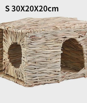 Vouwbaar Gras Nest Huisje voor Konijn, Hamster & Cavia - Natuurlijk Kauwspeelgoed