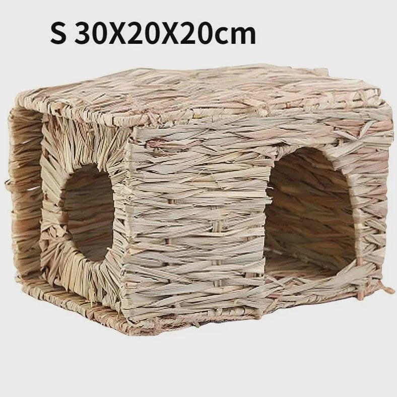 Vouwbaar Gras Nest Huisje voor Konijn, Hamster & Cavia - Natuurlijk Kauwspeelgoed