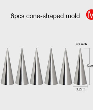 Roestvrijstalen Bakvormen Set: Croissant & Cone Molds voor Thuisgebruik
