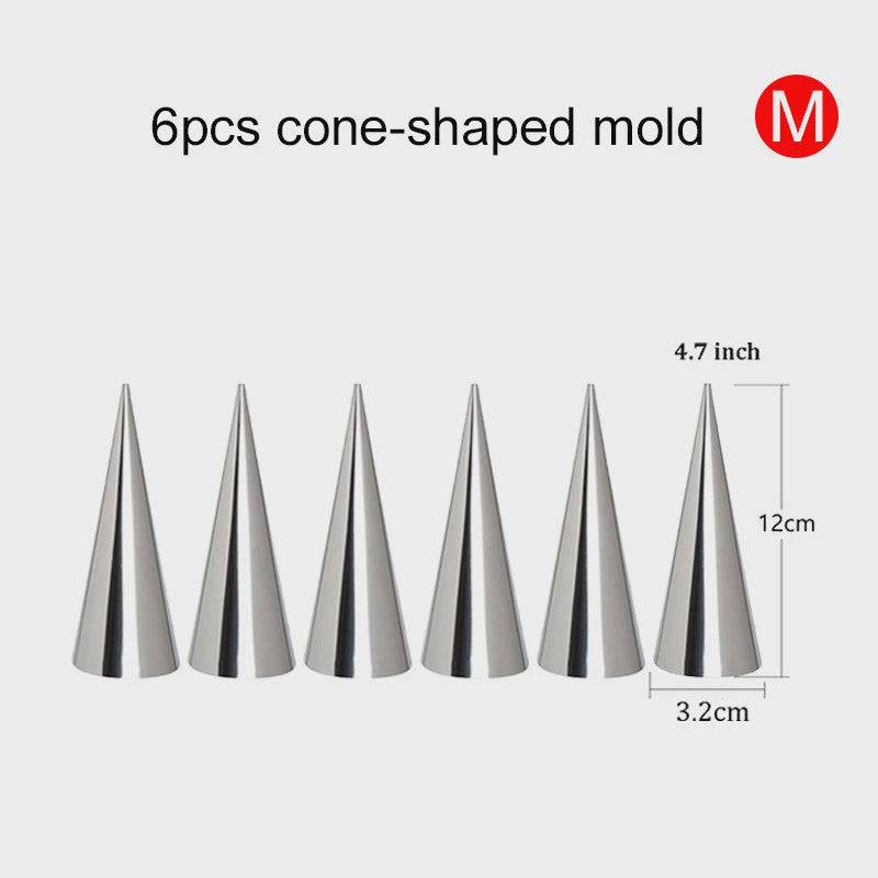 Roestvrijstalen Bakvormen Set: Croissant & Cone Molds voor Thuisgebruik