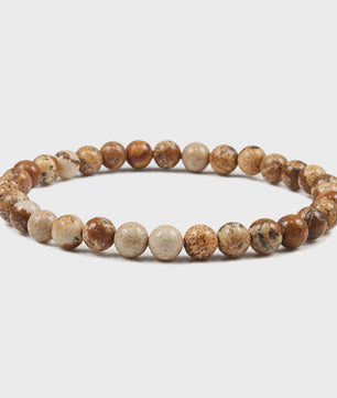 Elastische Charm Armband met Natuursteen Kralen: Lavasteen & Tijgeroog (6/8/10mm) - Voor Dames en Heren