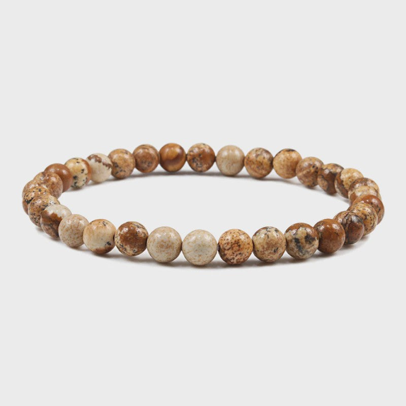 Elastische Charm Armband met Natuursteen Kralen: Lavasteen & Tijgeroog (6/8/10mm) - Voor Dames en Heren