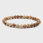Elastische Charm Armband met Natuursteen Kralen: Lavasteen & Tijgeroog (6/8/10mm) - Voor Dames en Heren