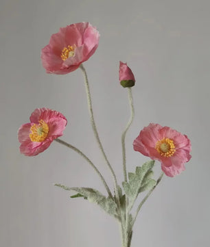 Zijden Papavers Kunstbloemen - Lange Stelen voor Decoratie