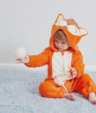 Baby Romper Dierenkostuum Kigurumi - Zacht Flanellen Jumpsuit voor Jongens & Meisjes