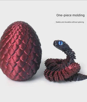 Flexibele Cobra Slang & Ei Statue - 3D Geprint Decoratie Ornament
