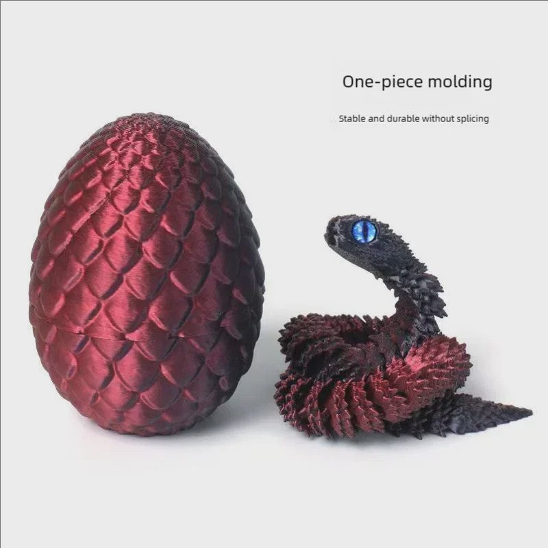 Flexibele Cobra Slang & Ei Statue - 3D Geprint Decoratie Ornament