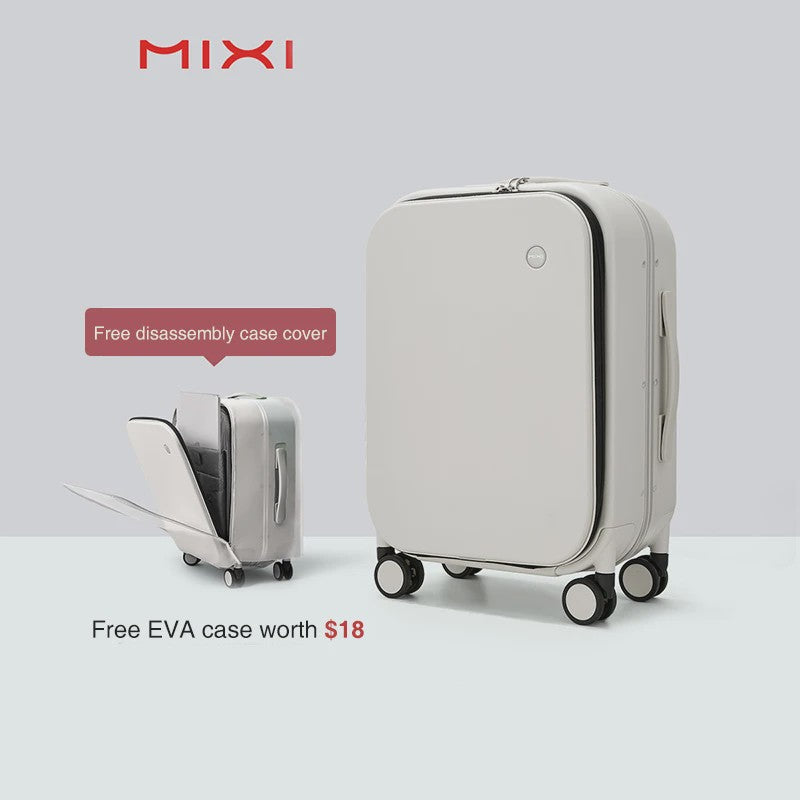 Mixi Aluminium Frame Koffer - Handbagage met Vooropening & 180° Opening