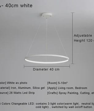 Moderne Minimalistische LED Ring Plafondlamp - Stijlvolle Hanglamp voor Woonkamer & Eetkamer