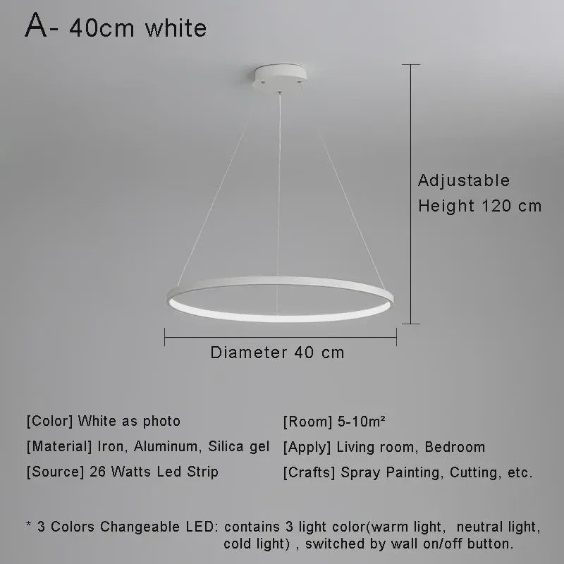 Moderne Minimalistische LED Ring Plafondlamp - Stijlvolle Hanglamp voor Woonkamer & Eetkamer