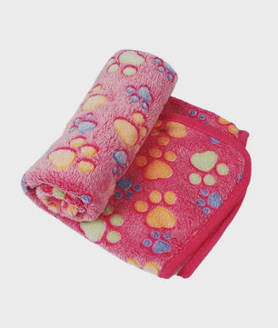 Zachte Pluche Deken voor Huisdieren - Warm & Comfortabel met Schattige Cartoon Pootjesprint