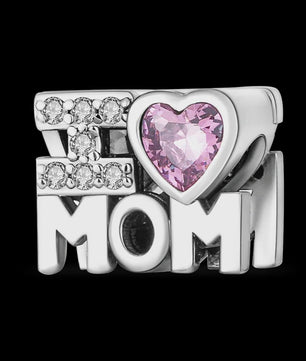 925 Sterling Zilveren Bedel 'Mom Love' - Perfect Cadeau voor Moederdag en Verjaardag