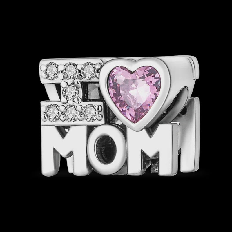 925 Sterling Zilveren Bedel 'Mom Love' - Perfect Cadeau voor Moederdag en Verjaardag
