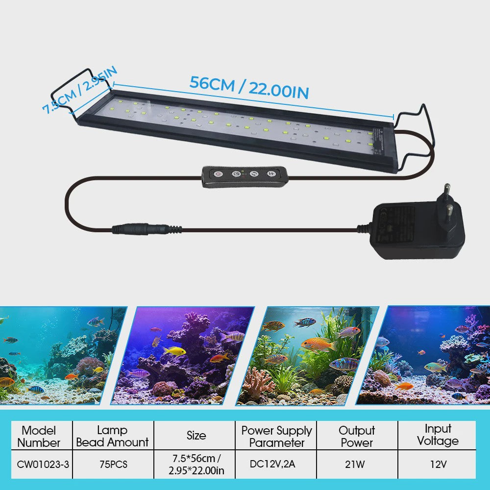 Intelligente LED Aquarium Verlichting met APP Control - Waterdicht IP68, Kleur & Helderheid Instelbaar