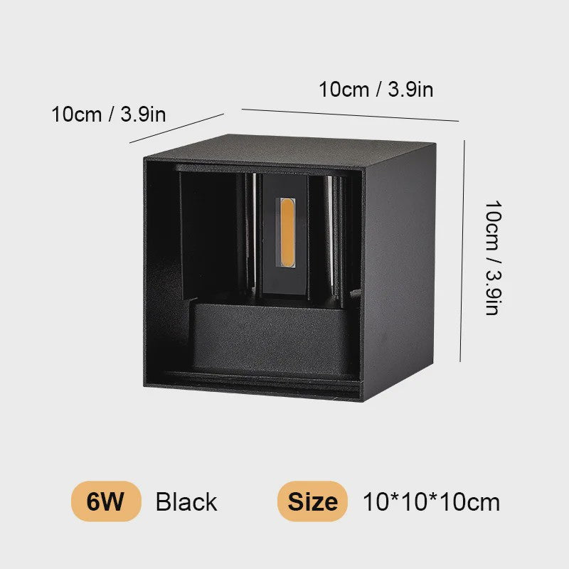 Aluminium LED Wandlamp Buiten IP65 Waterdicht - 12W/24W - Warm & Koel Wit