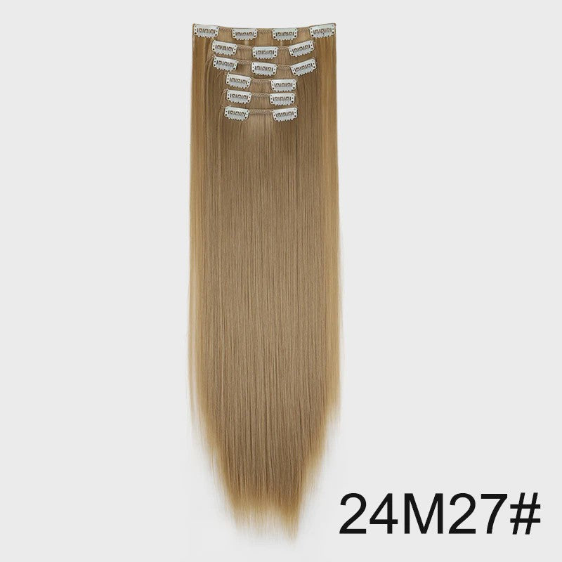 Synthetische Haarverlenging Set: 6 Delen Clip-in Extensions 60cm Lang & Steil