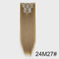 Synthetische Haarverlenging Set: 6 Delen Clip-in Extensions 60cm Lang & Steil