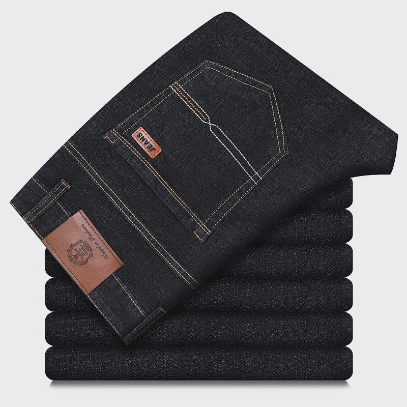 Herens Jeans Rechte Pasvorm Stretch - Zakelijk & Casual Blauw/Zwart Denim Werkbroek