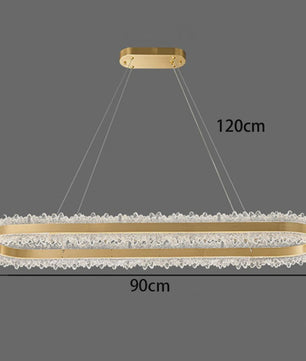 Moderne Ovalen Kristallen Plafondlamp - Hanglamp voor Eetkamer & Keuken