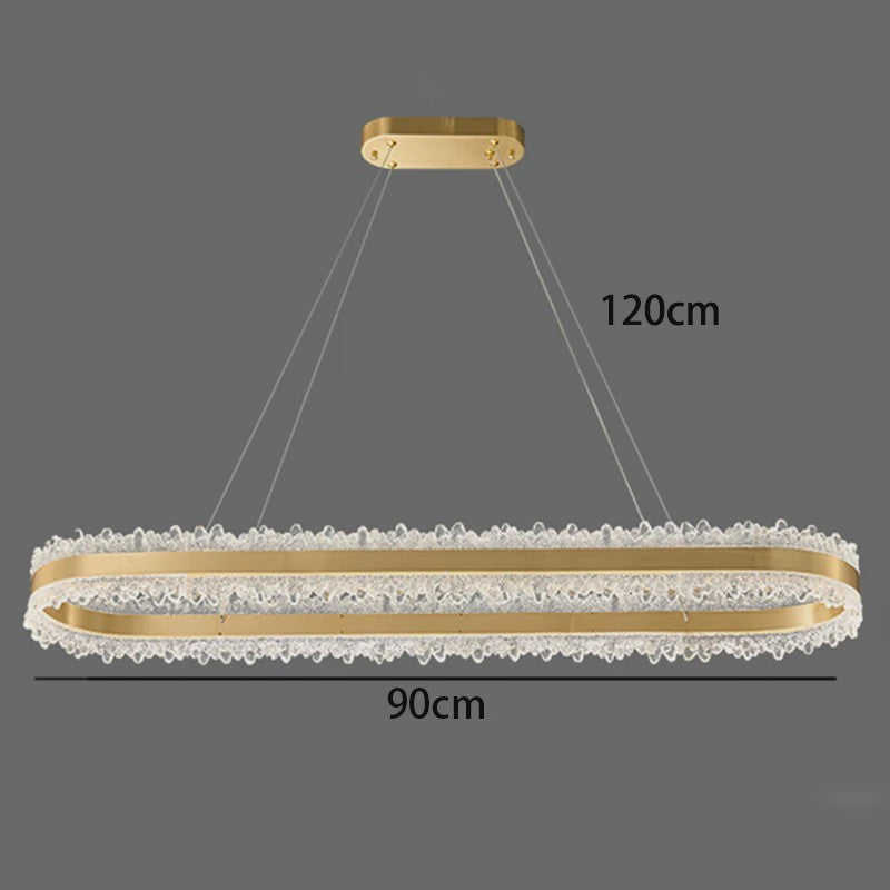 Moderne Ovalen Kristallen Plafondlamp - Hanglamp voor Eetkamer & Keuken