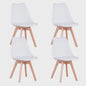 Set van 4 of 6 Nordic Eetkamerstoelen met PU Zitting en Beukenhouten Poten