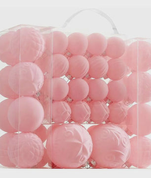 46-Delige Kerstballen Set - Velvet Pluche Kerstdecoratie Ballen (4/6/8cm)