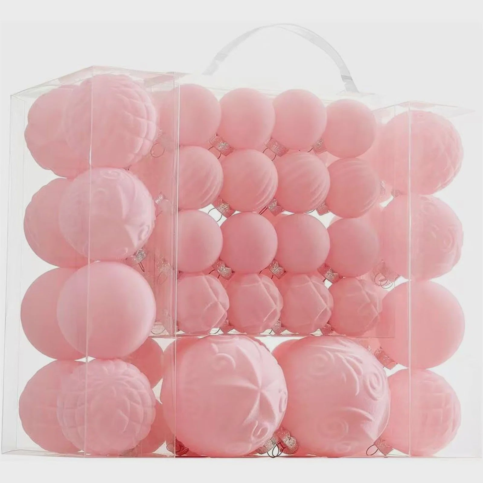 46-Delige Kerstballen Set - Velvet Pluche Kerstdecoratie Ballen (4/6/8cm)
