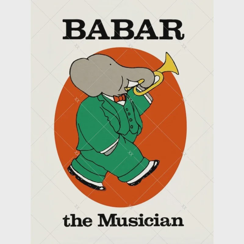 Babar Poster Canvas - Sprookjes Kunst voor Kinderkamer & Babykamer Decoratie