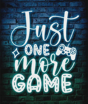 Gaming Neon Canvas Poster: Eat Sleep Game Repeat - Decoratie voor Gamer Kamer