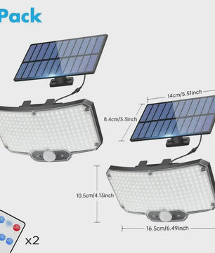 234 LED Solar Wandlamp met Bewegingssensor - Waterdicht IP65, Split Design voor Buiten en Garage