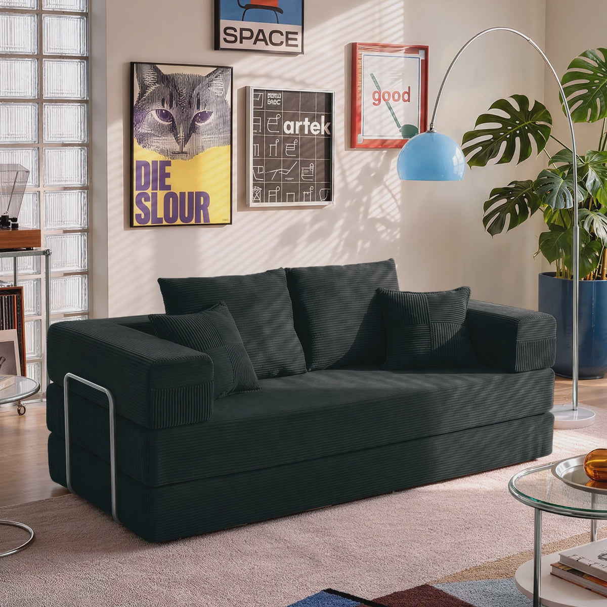 Opvouwbare Sofa Bed 200cm XXL - Modulair Gastenbed met Corduroy & Memory Foam
