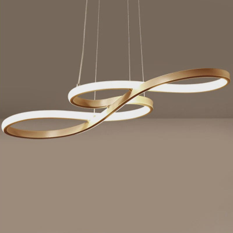 Moderne LED Plafondlamp met Afstandsbediening - Goudkleurig, Dimbare Hanglamp voor Keuken of Eettafel