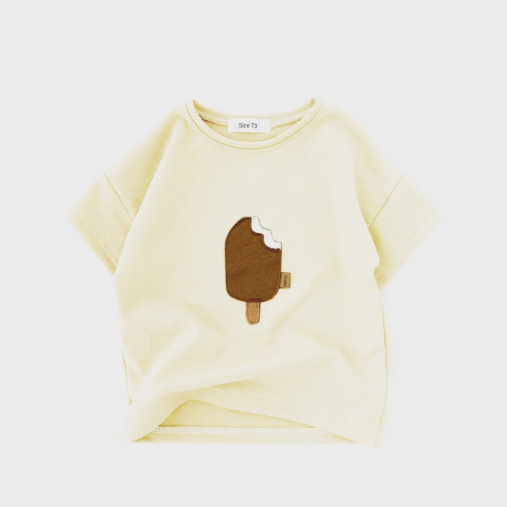 Zomer T-shirt met IJspje Print voor Baby's en Peuters - Katoen, Korte Mouw