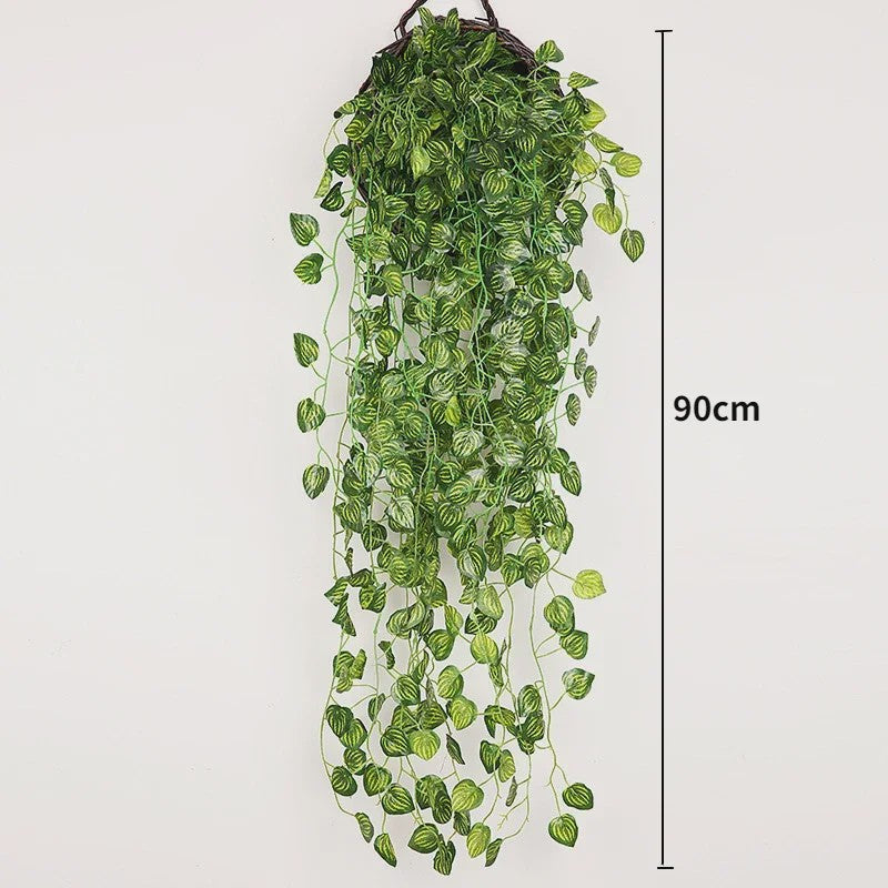 Kunstplant Hangplant 90cm - Nep Varen Slungel met Bladeren voor Decoratie