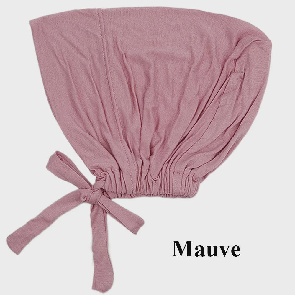 Zachte Modal Binnen Hijab Cap met Strik - Islamitische Turban Hoofddoek