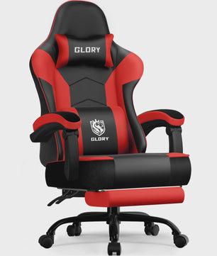 Ergonomische Gaming Stoel met Verstelbare Rugleuning, Lendensteun en Voetensteun - Max 150kg