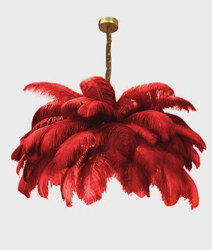 Luxe Struisvogelveer Hanglamp LED - Sfeervolle Verlichting voor Woonkamer & Slaapkamer