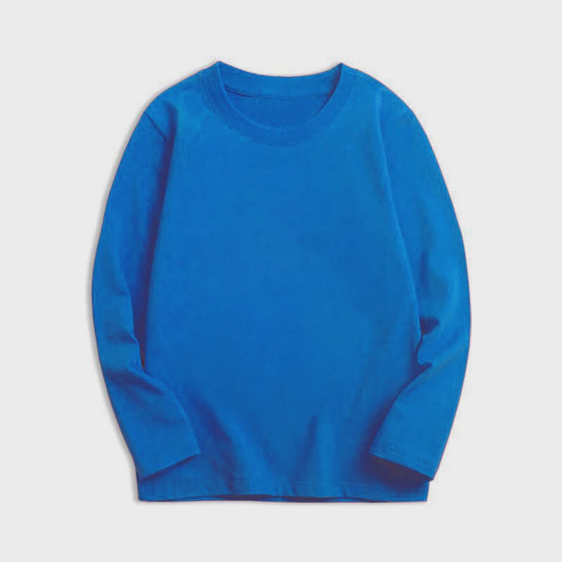 Kinder T-shirt met Lange Mouwen van Katoen - Uni Kleur Basis T-shirt voor Jongens en Meisjes - Perfect voor de Lente