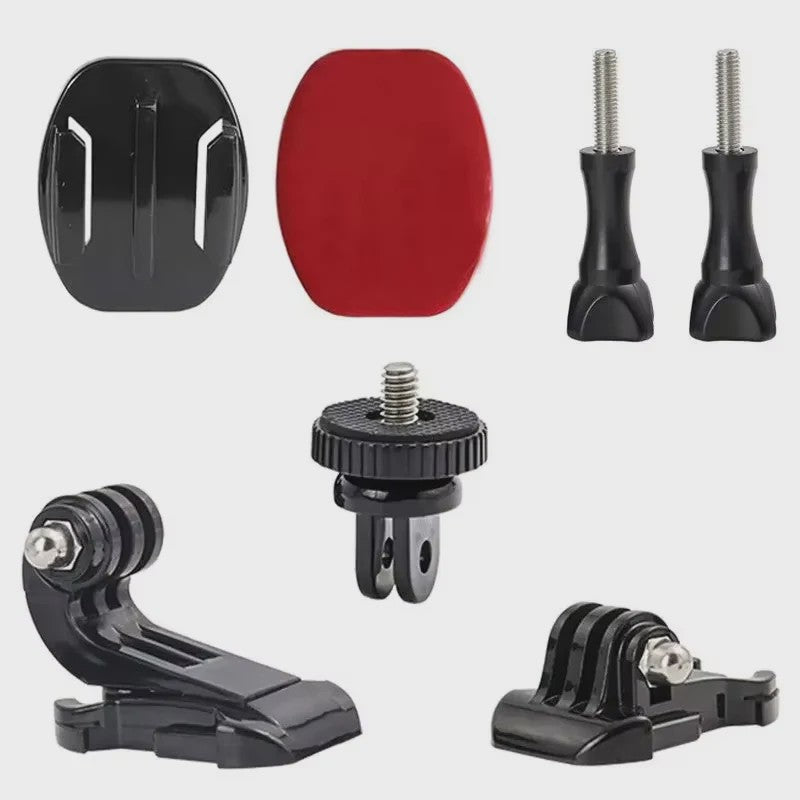 Motorhelm Mount Kit voor GoPro, SJCAM, AKASO, Insta360 - Kin, Zijkant, Top