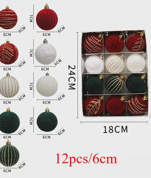 Kerstballen 6cm - Set van 12/16 Stuks - Wijnrood & Goud - Fluweelzacht & Feestelijk