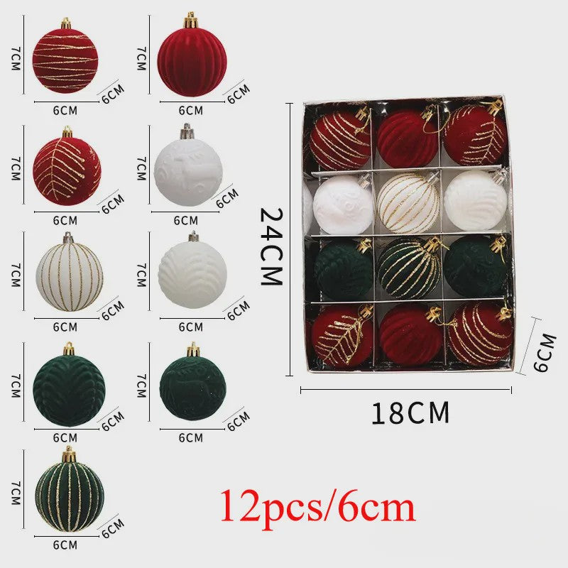 Kerstballen 6cm - Set van 12/16 Stuks - Wijnrood & Goud - Fluweelzacht & Feestelijk